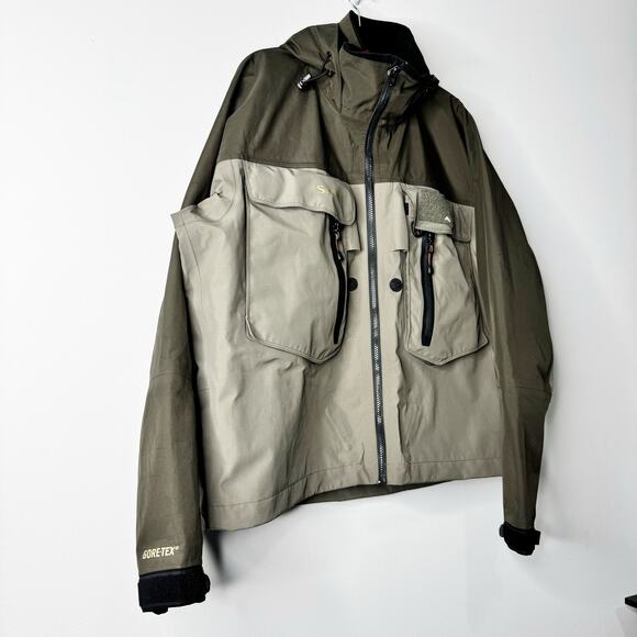 Simms G4 Pro Goretex Fly Fishing Wading Jacket Hooded Dark Green Size Large - Picture 4 of 14